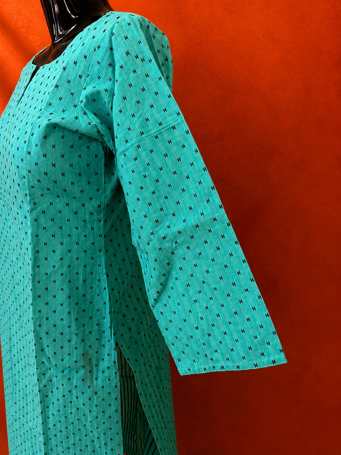 Green Cotton Khadi Kurta