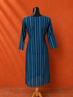 Blue Cotton Khadi Kurta