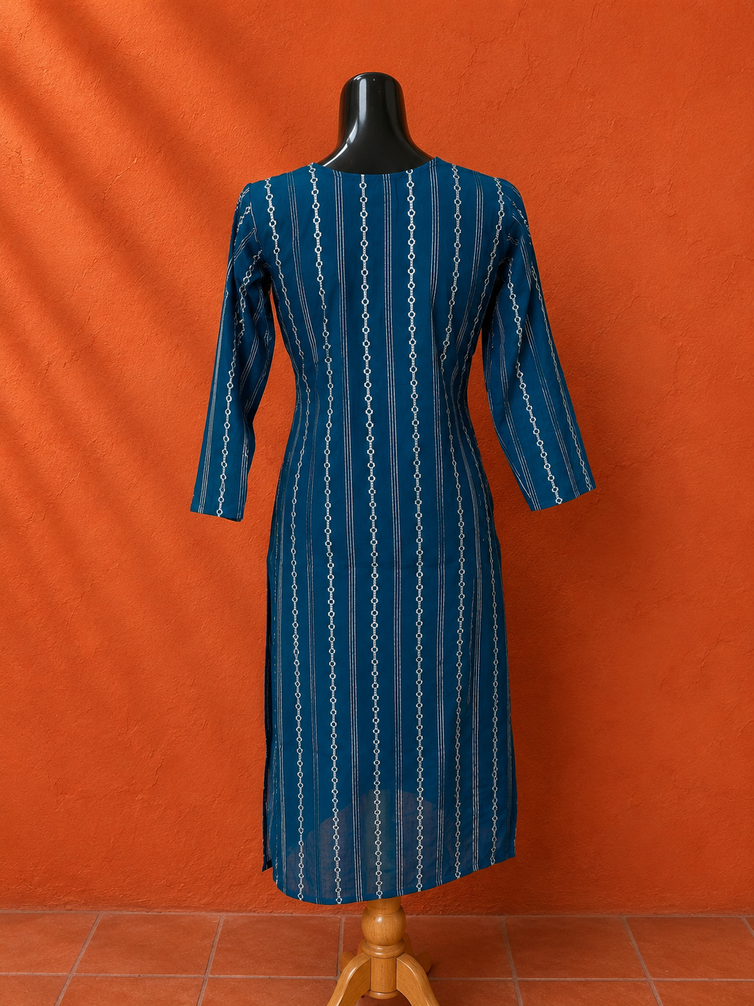 Blue Cotton Khadi Kurta