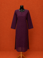 Purple Cotton Khadi Kurta