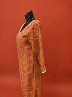 Yellow Cotton Printed Kurta