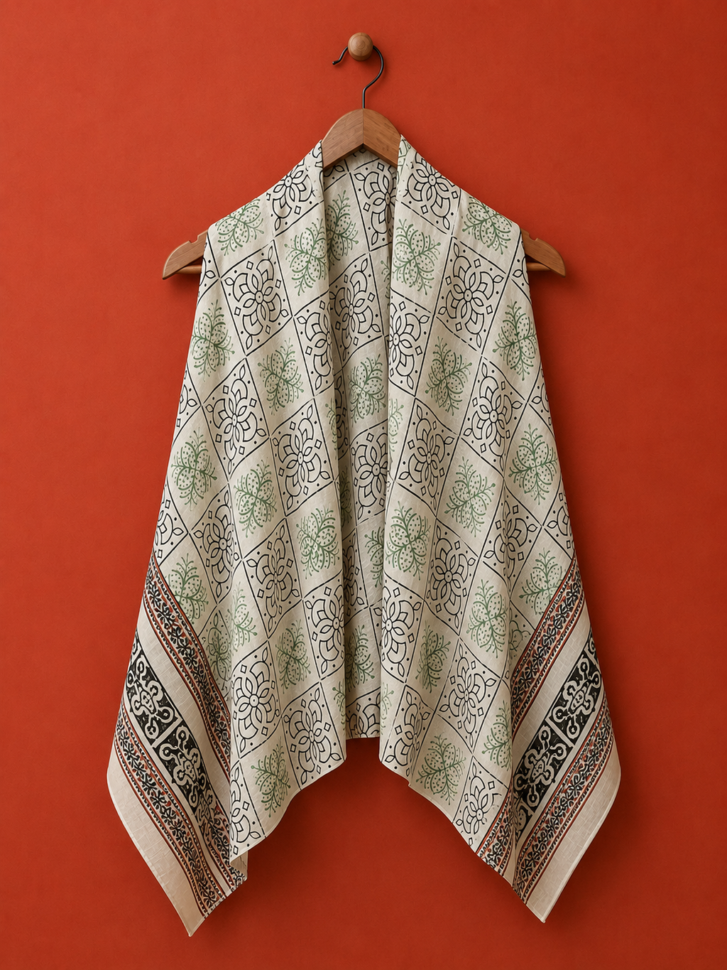 Multi Color Cotton Block Print Dupatta