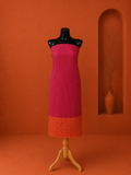 Pink South Cotton Embroidered 3 Pc Dress Material