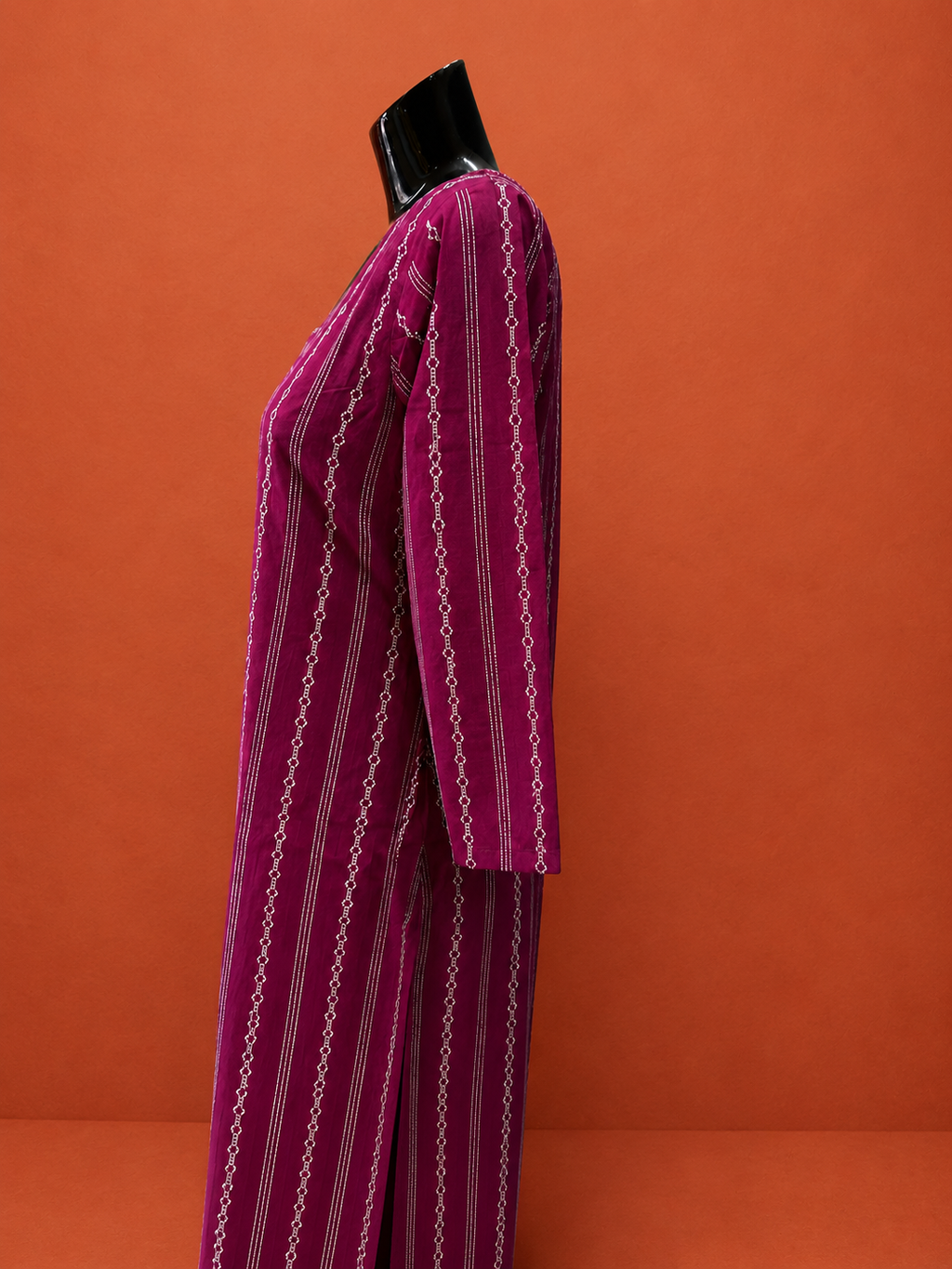 Purple Cotton Khadi Kurta