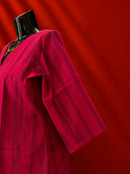Red Cotton Khadi Kurta