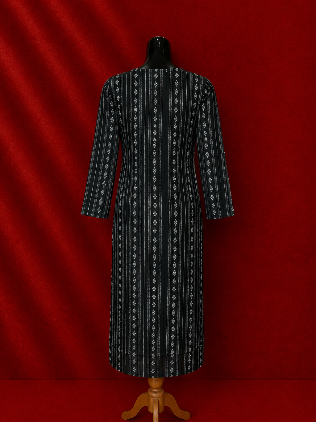 Black Cotton Khadi Kurta