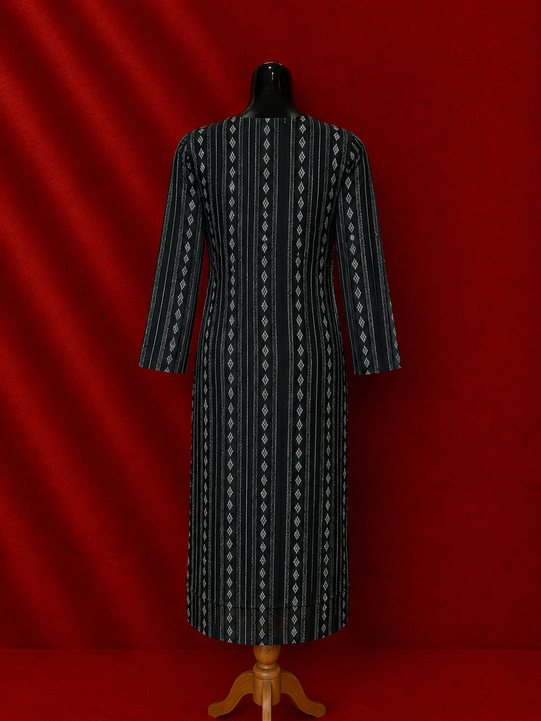 Black Cotton Khadi Kurta