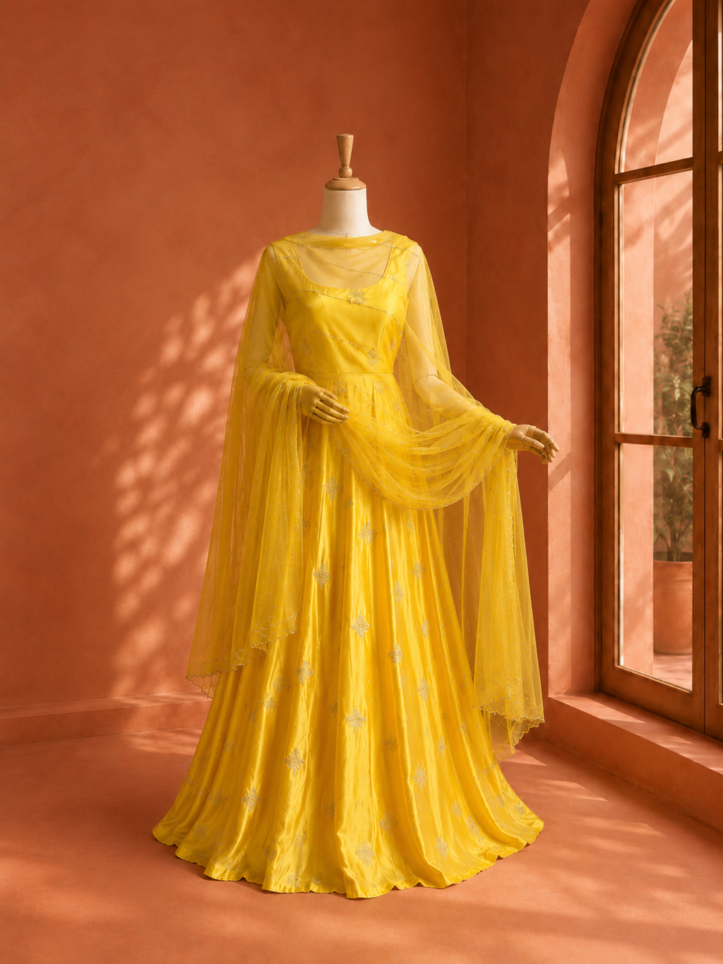 Yellow Uppada Silk Lehanga