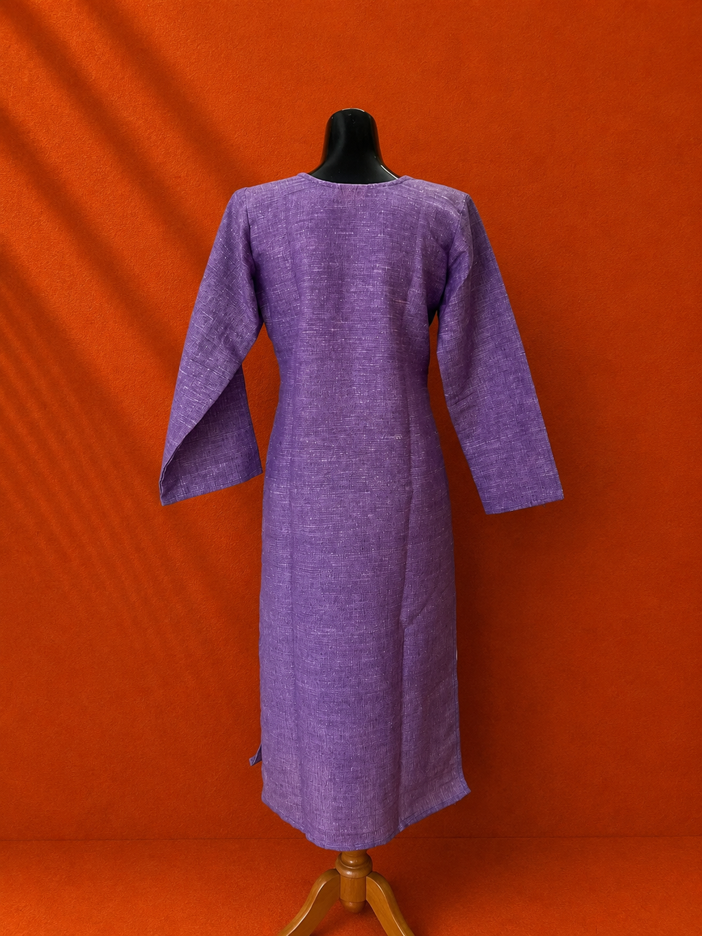 Purple Cotton Khadi Kurta