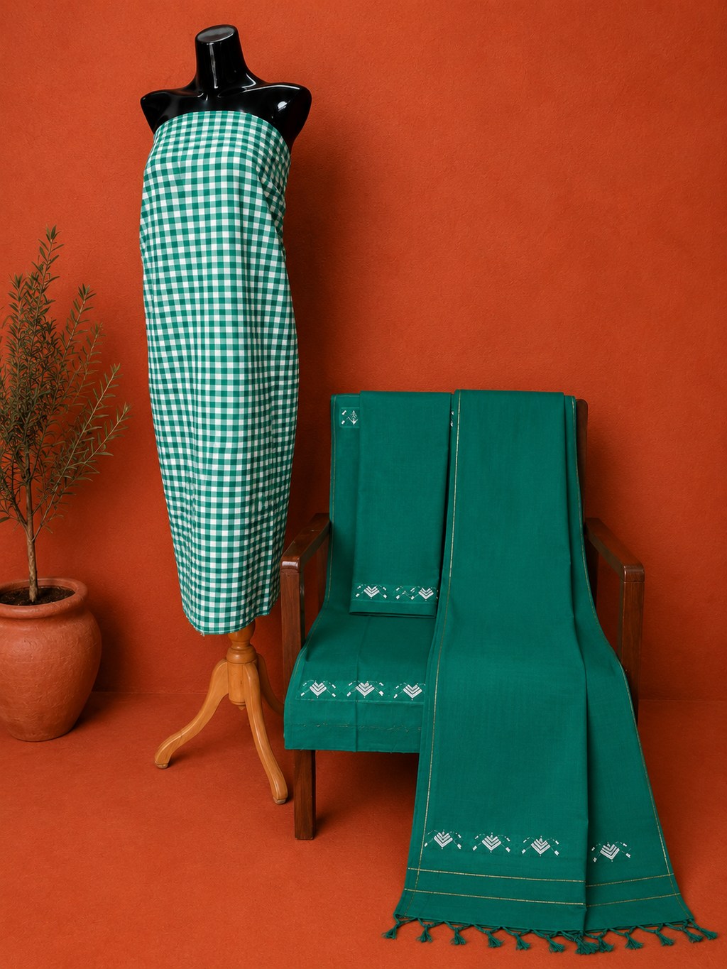 South Cotton Embroidered 3PC Dress Material