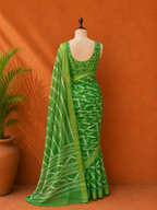 Green Chanderi Printed Sari