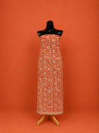 Red Kota Doria Block Print 2 Pc Dress Material