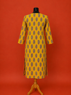 Yellow Cotton Printed Kurta