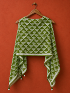 Green Dabu Print Stole