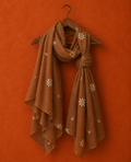 Brown Cotton Chikankari Dupatta