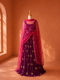 Purple Uppada Silk Lehanga
