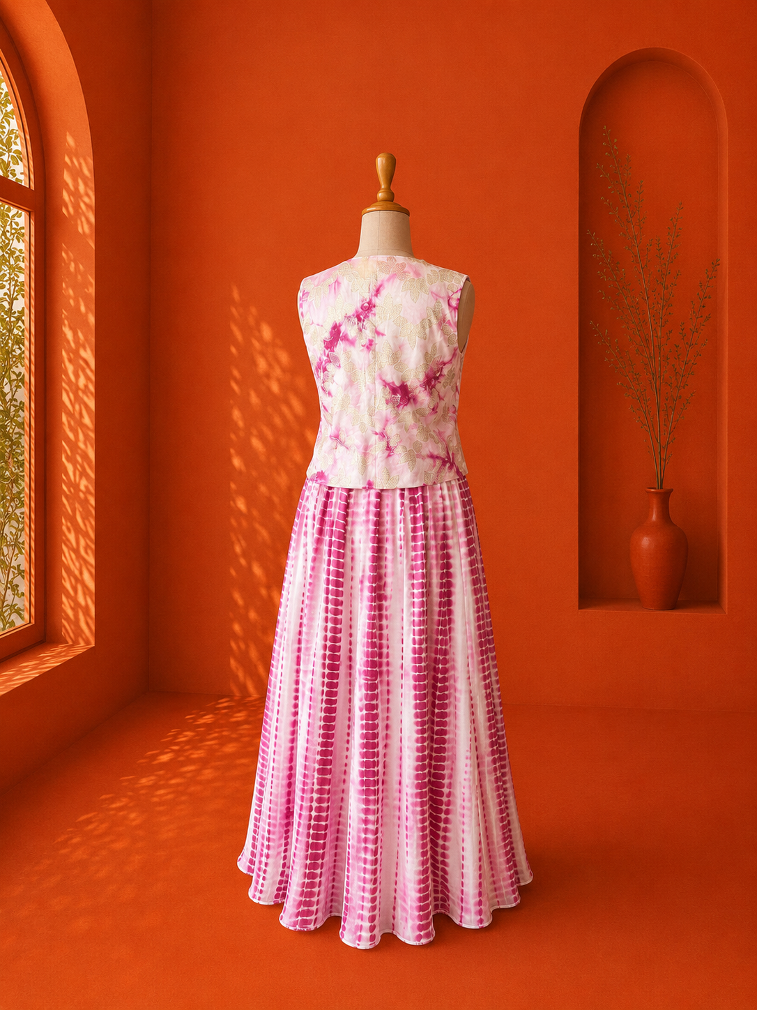 Purple Georgette Shibori Dress
