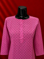 Pink Cotton Khadi Kurta