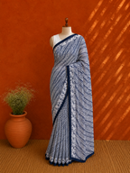Black Georgette Lehriya Sari