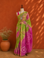 Green Bhandani Kota Doria Sari