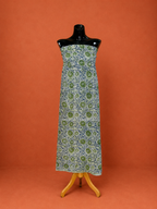 Green Kota Doria Block Print 2 Pc Dress Material