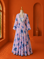 Navy Blue Georgette Shibori Dress