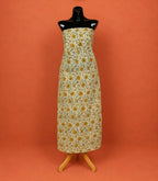 Yellow Kota Doria Block Print 2 Pc Dress Material