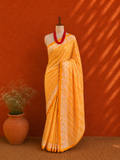Yellow Lehriya Georgette Sari