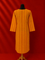 Orange Cotton Khadi Kurta