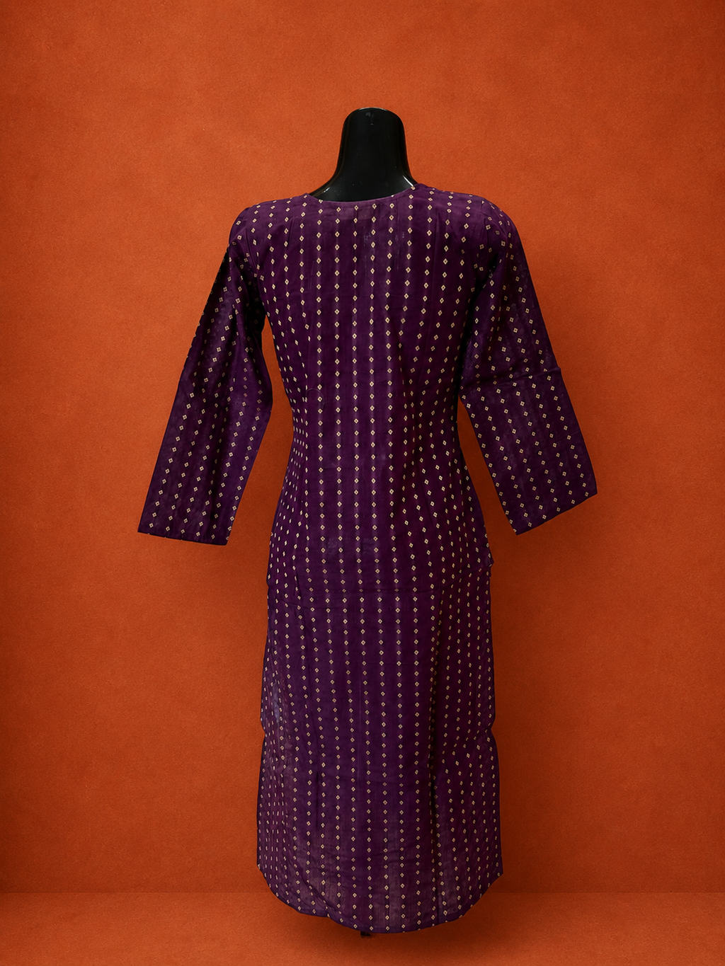 Purple Cotton Khadi Kurta