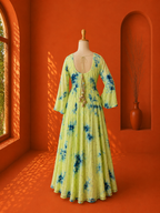 Green Georgette Shibori Dress