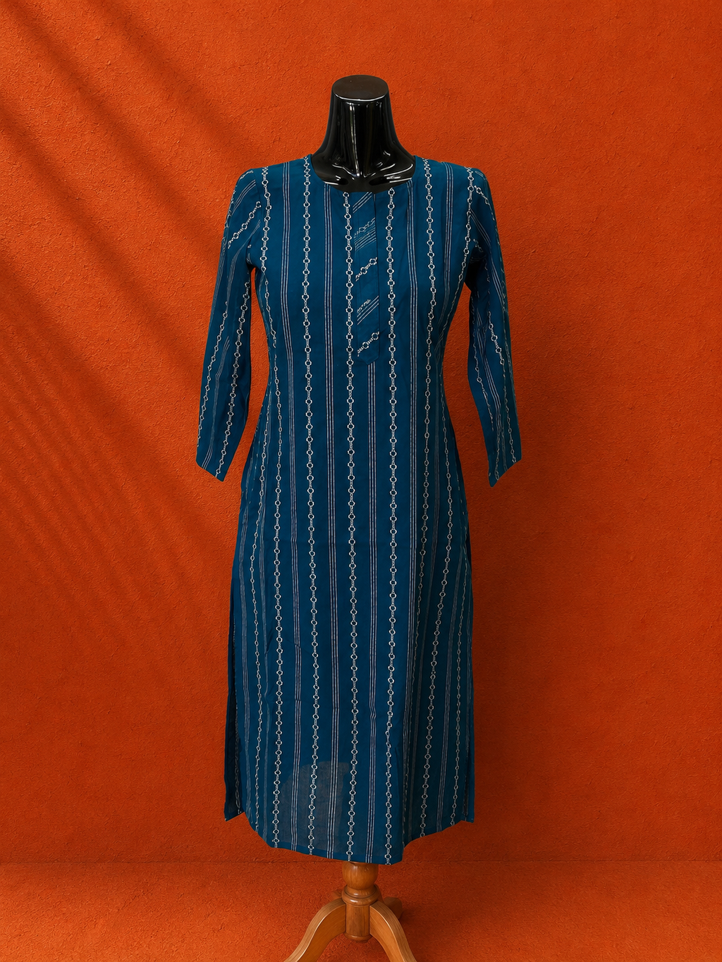 Blue Cotton Khadi Kurta