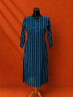 Blue Cotton Khadi Kurta