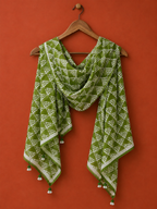 Green Dabu Print Stole