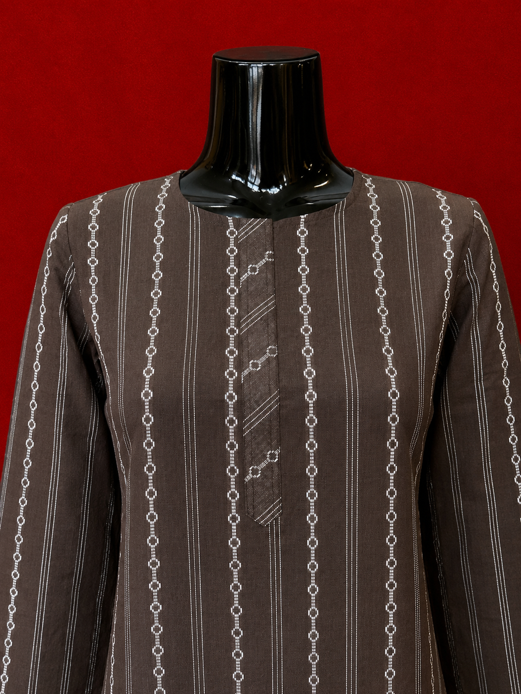 Grey Cotton Khadi Kurta