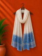 White Chanderi Chikankari Dupatta