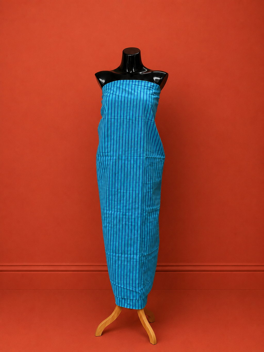 Blue South Cotton Embroidered 3 Pc Dress Material
