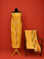 Yellow Ikat Embroidered 3Pc Dress Material