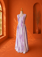 Purple Georgette Shibori Dress