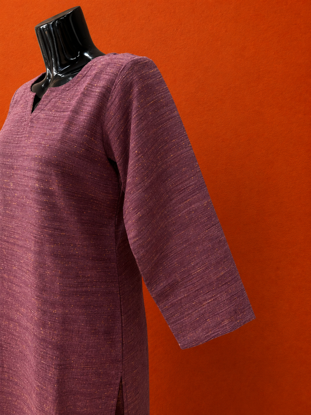 Mauve Khadi Cotton Kurta