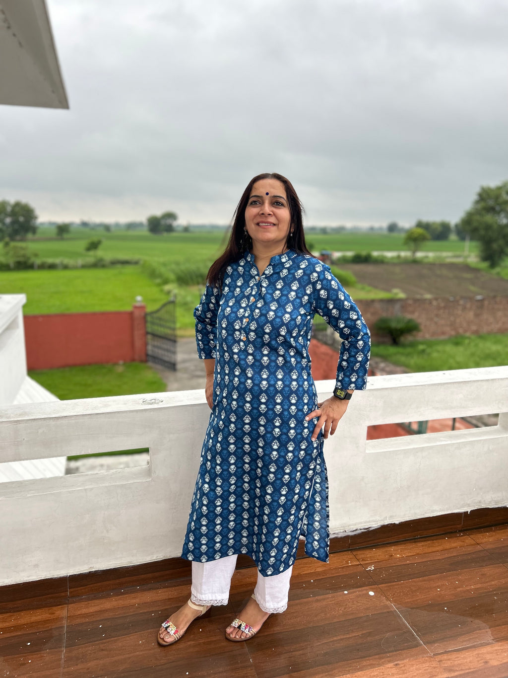Blue Printed Kurta