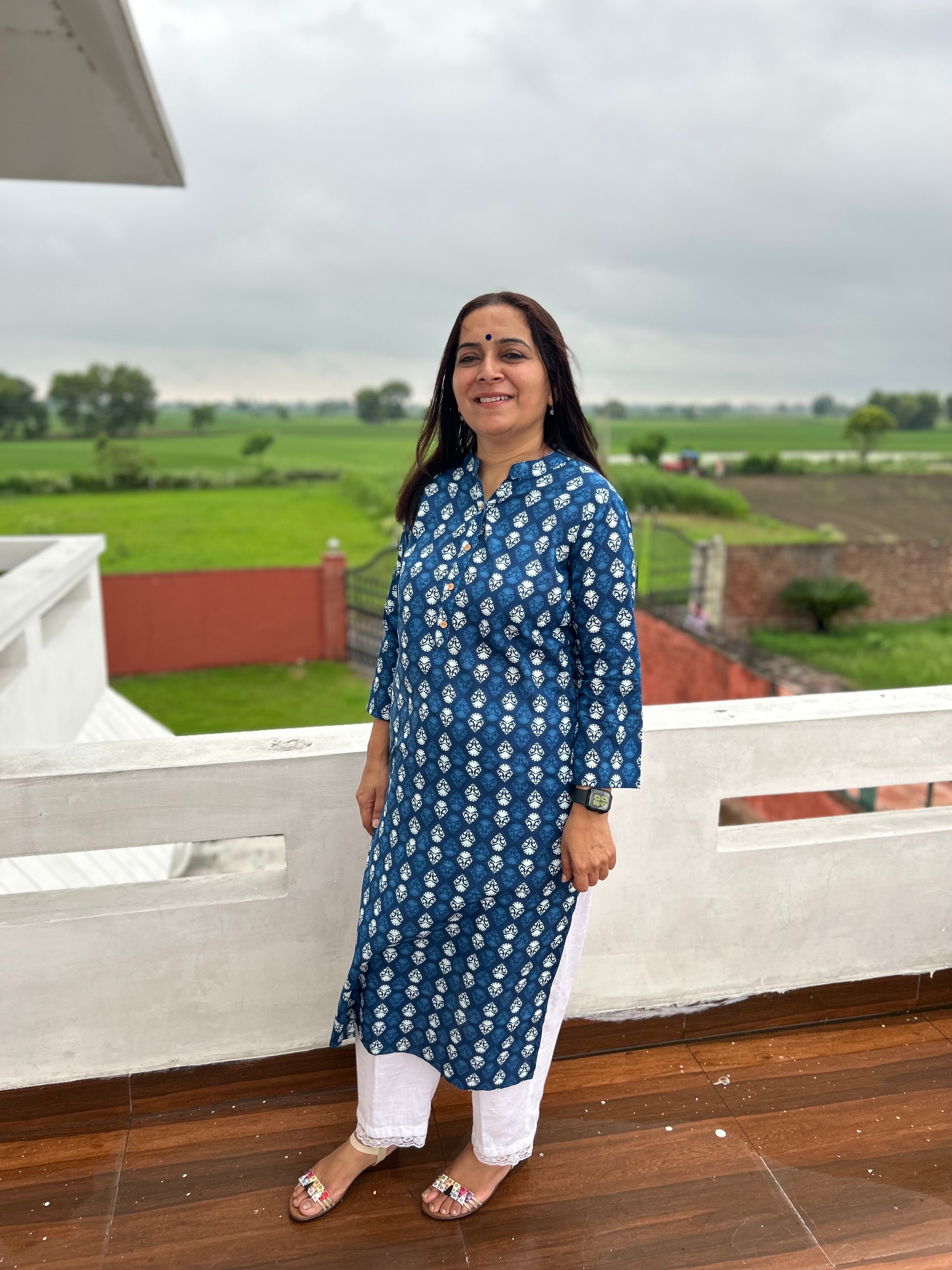 Blue Printed Kurta