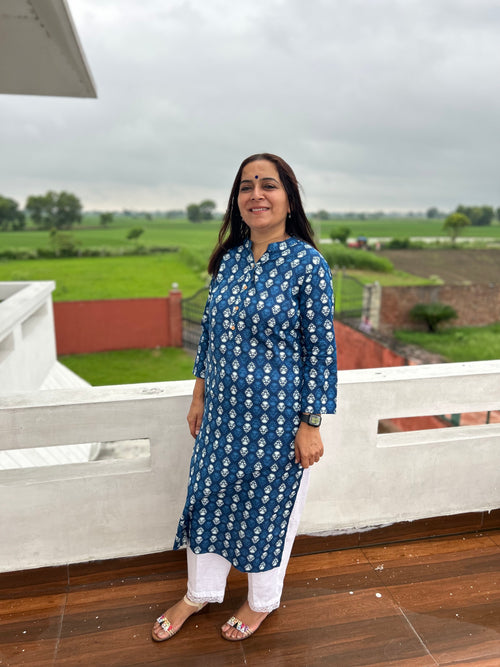 Blue Printed Kurta