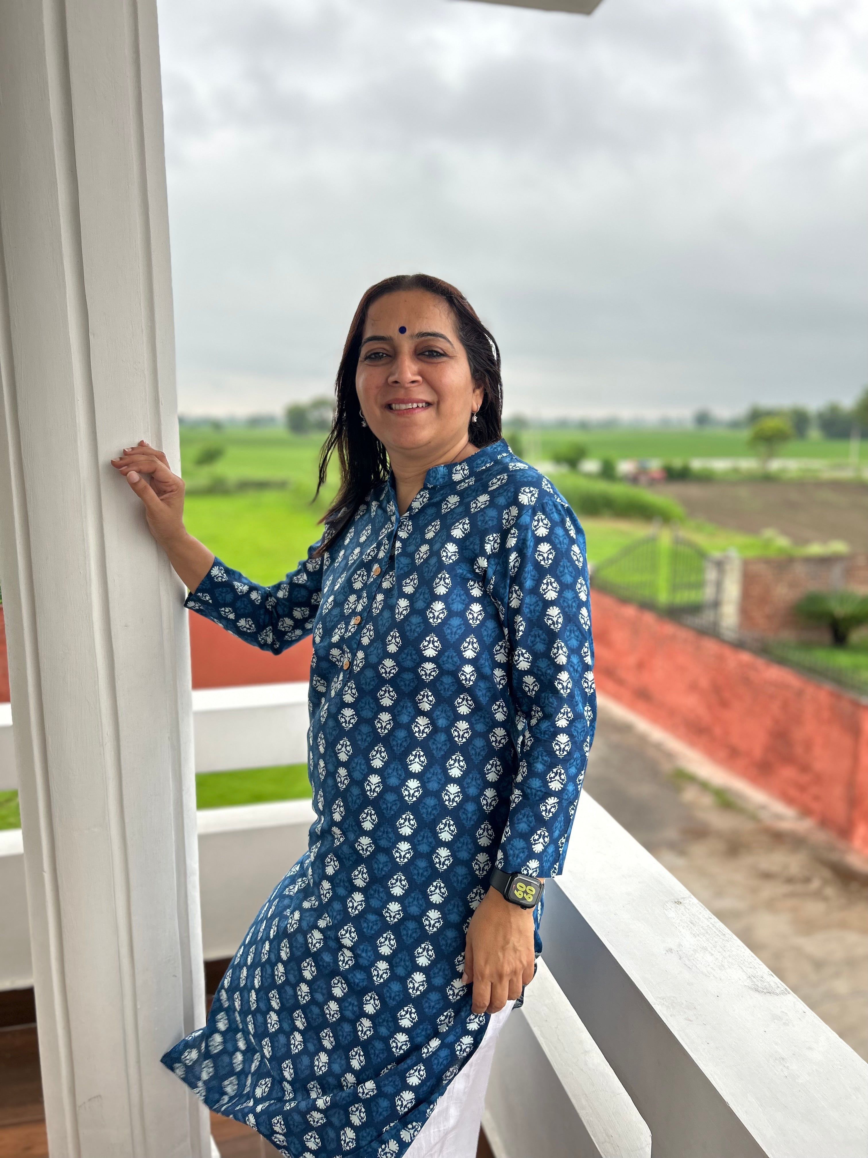 Blue Printed Kurta