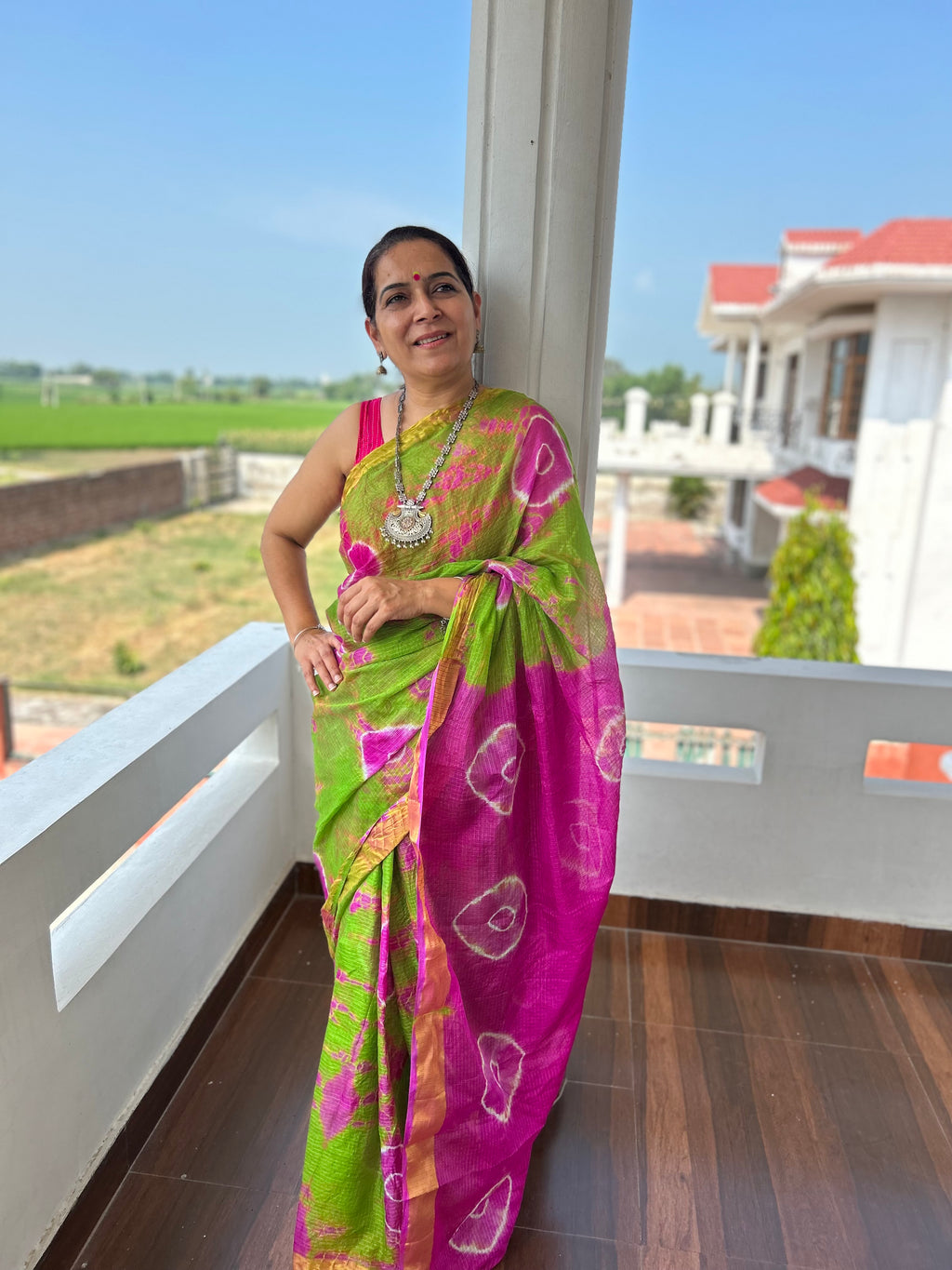 Green/Pink Sari