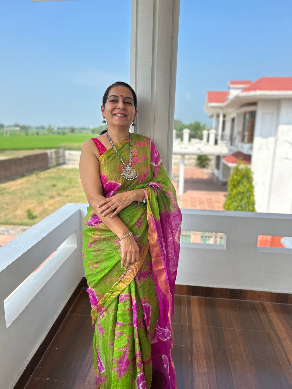 Green/Pink Sari