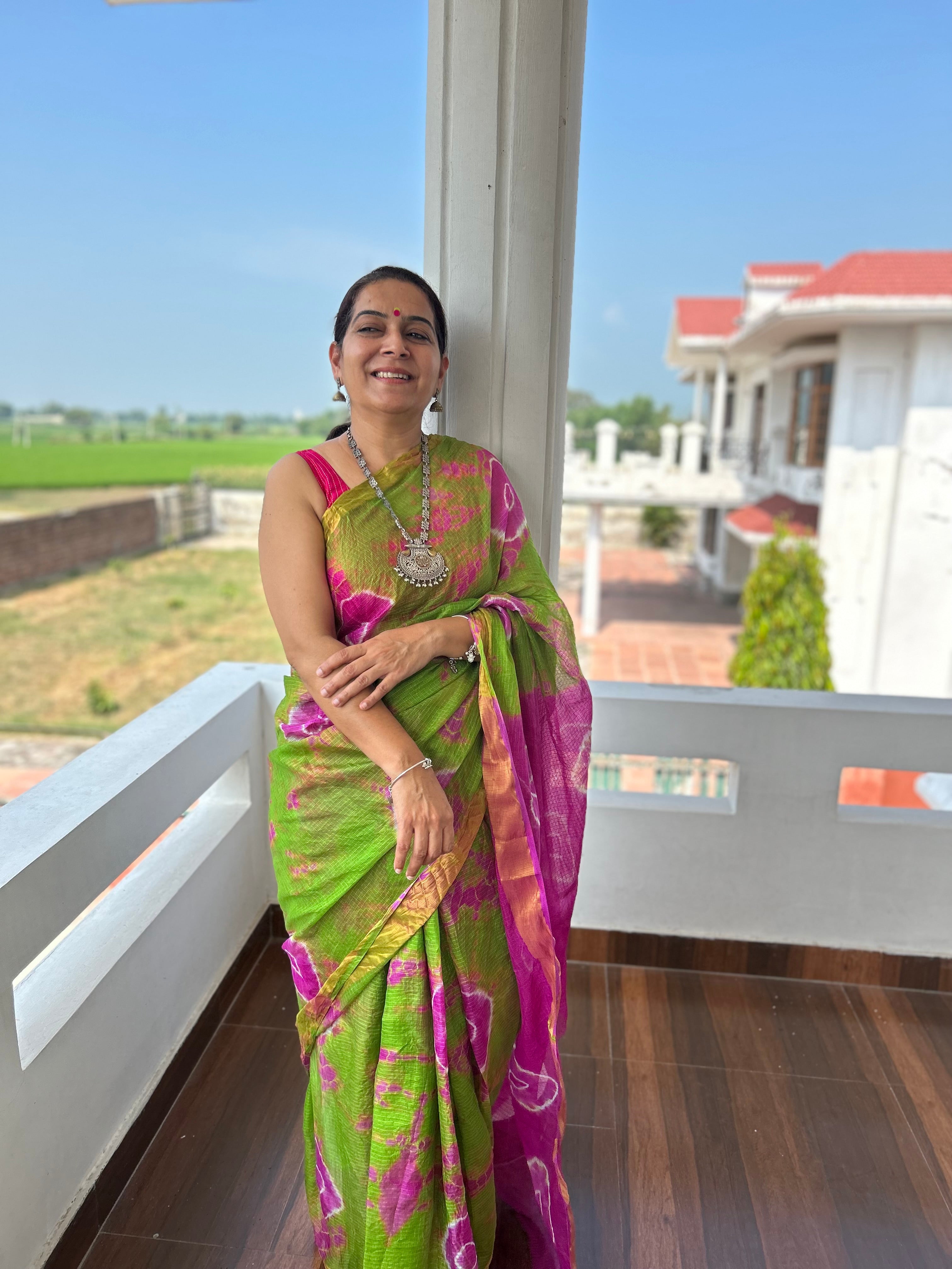 Green/Pink Sari