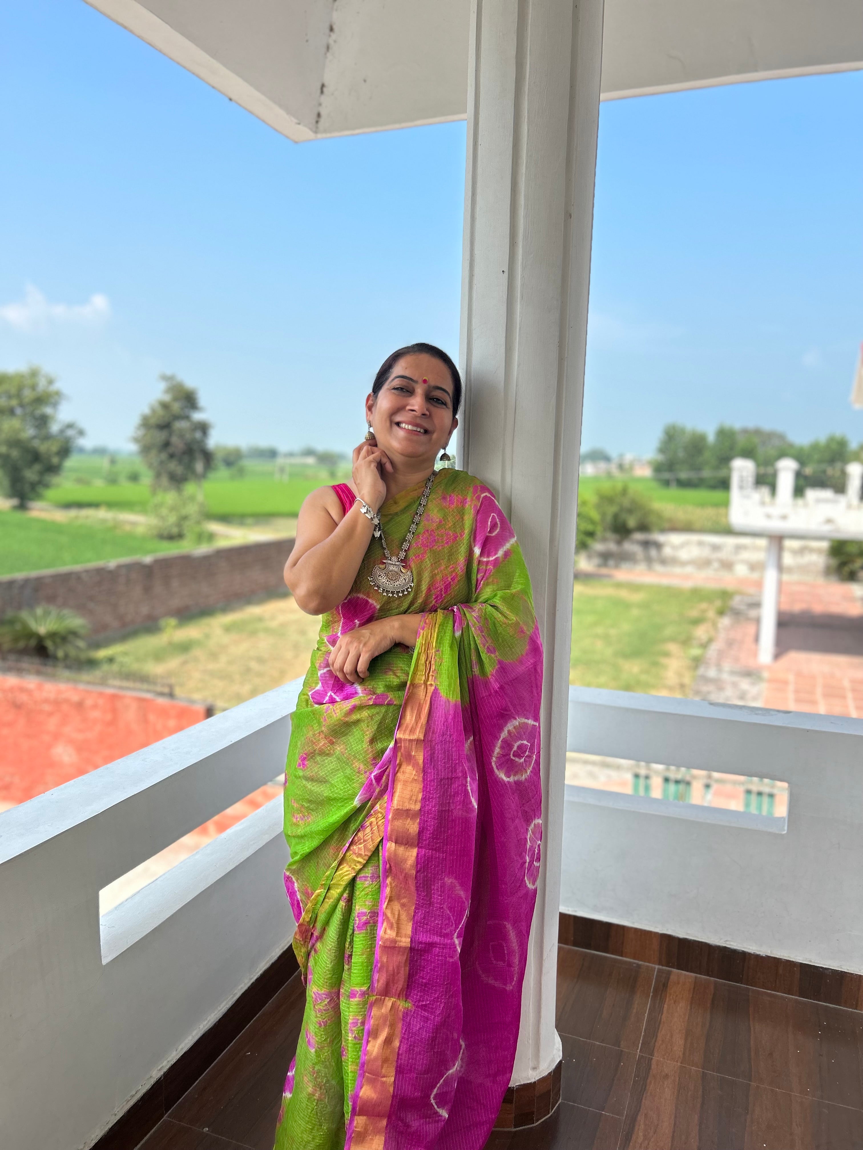 Green/Pink Sari