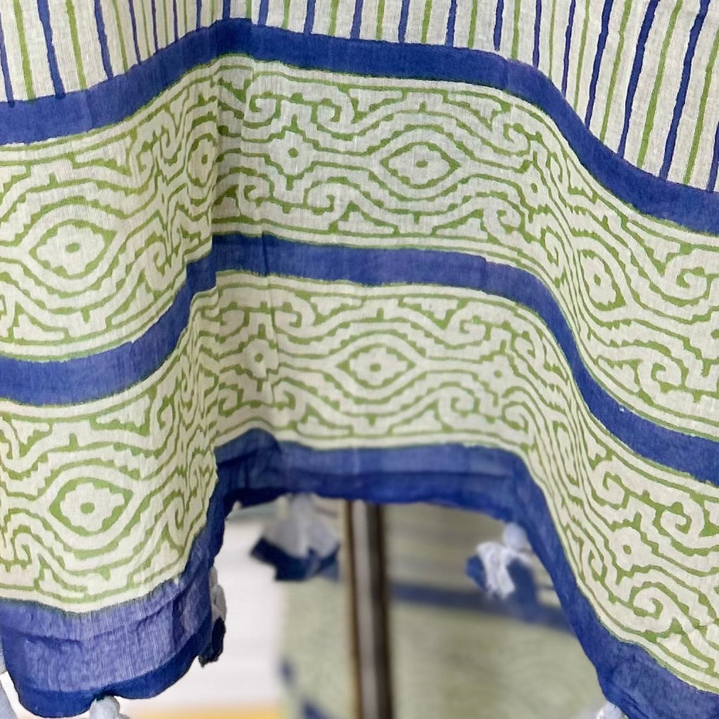 Stripes Cotton Block Print Stole