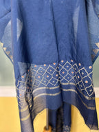 Indigo Chanderi Chikankari Dupatta